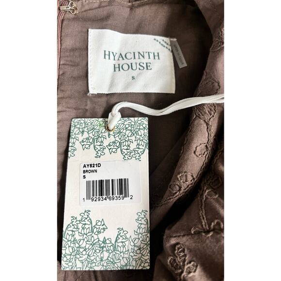 Tuckernuck Hyacinth House Women's Brown Textured Becca Bell-Sleeved Dress Small - Picture 9 of 15